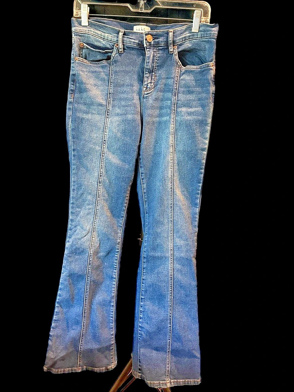 Nicole Miller Soho High Rise Flare Jeans in Blue Size 6